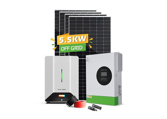 5.5kw সোলার পাওয়ার এনার্জি স্টোরেজ সিস্টেম অফ গ্রিড সম্পূর্ণ প্যাকেজ একক স্ফটিক সিলিকন
