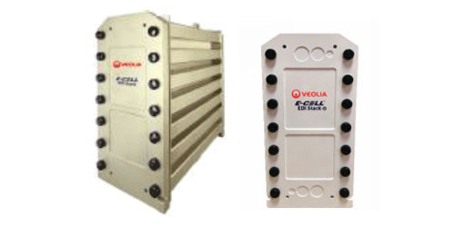 Veolia EDI ই-সেল স্ট্যাক MK-3: ≥16 MOhm-cm প্রতিরোধের সাথে 97% অবধি পুনরুদ্ধার এবং নামমাত্র প্রবাহ 3.4 M3/h