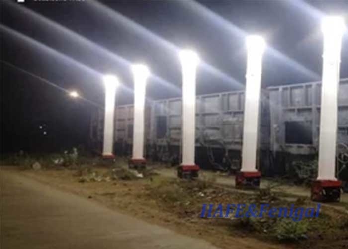 সুরক্ষা ইনফ্ল্যাটেবল লাইট টাওয়ার এইচএমআই 1000 ডাব্লু রাতের 360 ডিগ্রিতে আউটডোর শিল্প আলোর জন্য উপযুক্ত